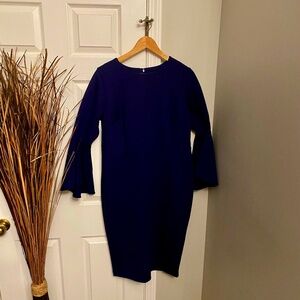 ELOQUII Navy Blue Midi Dress with Flared Sleeves - Sz 14